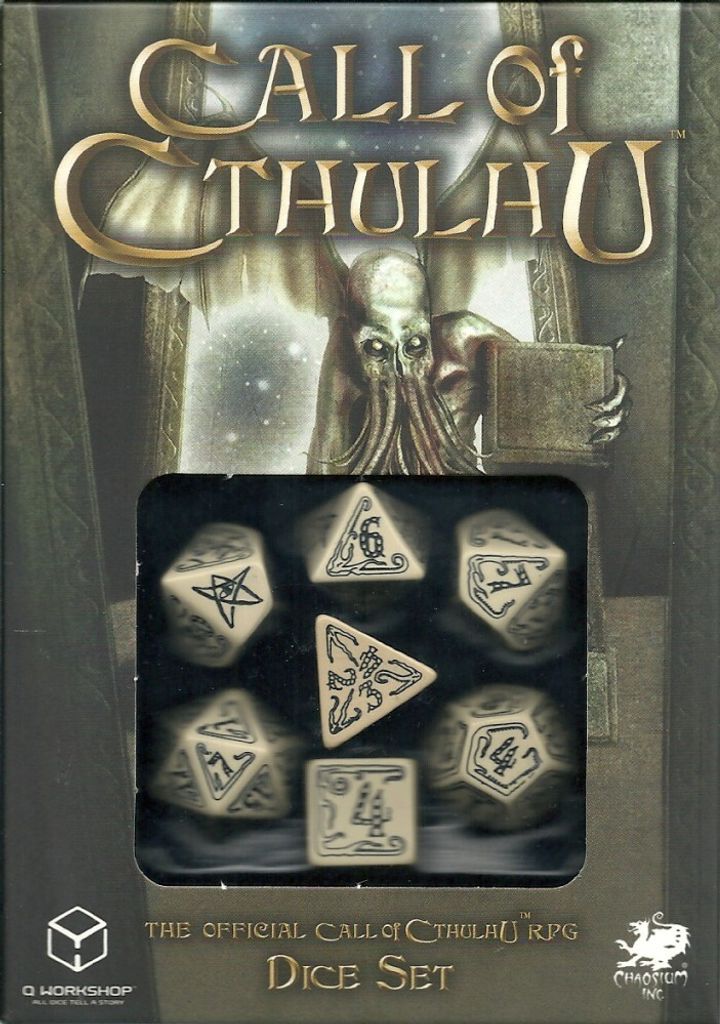 Q-Workshop Call of Cthulhu – Würfelset in Beige und Schwarz (7)