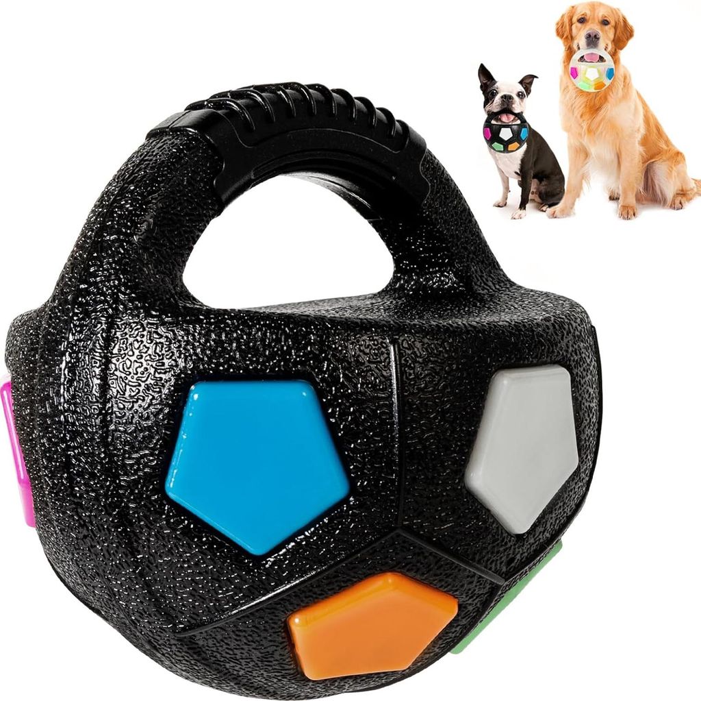 MODFU Hundespielzeuge, Hundespielzeug Interaktiv Beißfest, Hunde Kauspielzeug Handheld Fußball, Robustes Trainingsspielzeug, Für Kleine & Große...