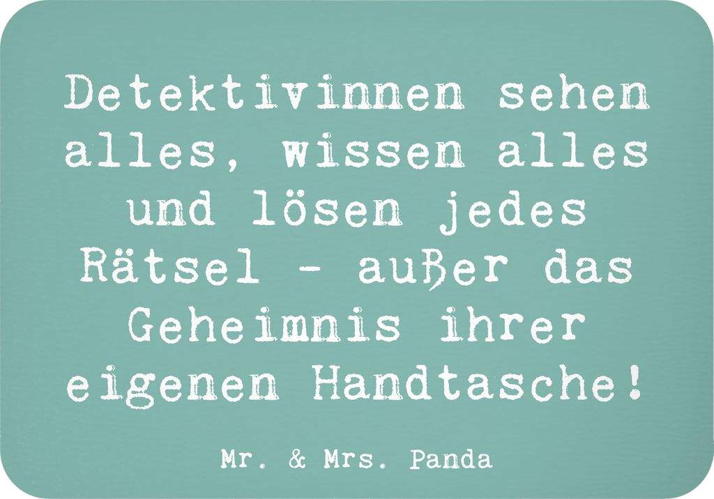 Mr. & Mrs. Panda magnet Spruch Detektivin Rätsel - Meeresbrise - Geschenk, Kühlschrankmagnet, Notizhalter, Neugierde, zettelhalter, Kreativität,...