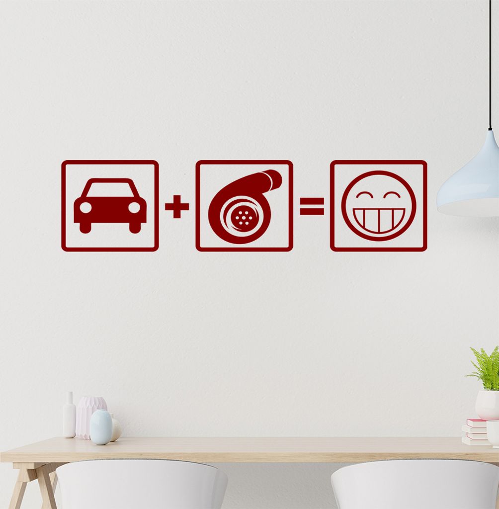 Turbo Boost Wandtattoo in 6 Größen - Wandaufkleber Wall Sticker - Dekoration, Küche, Wohnzimmer, Schlafzimmer, Badezimmer