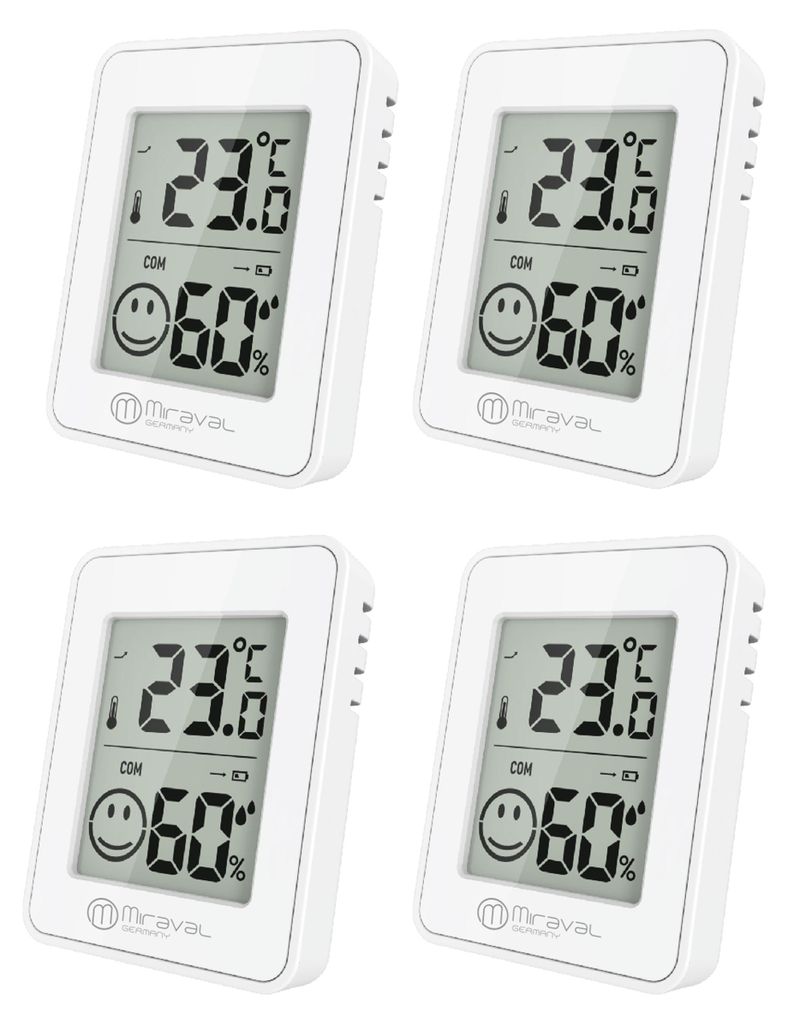 4x Schimmelwarner Weiß– Digital Hygrometer & Thermometer, Produktbild 