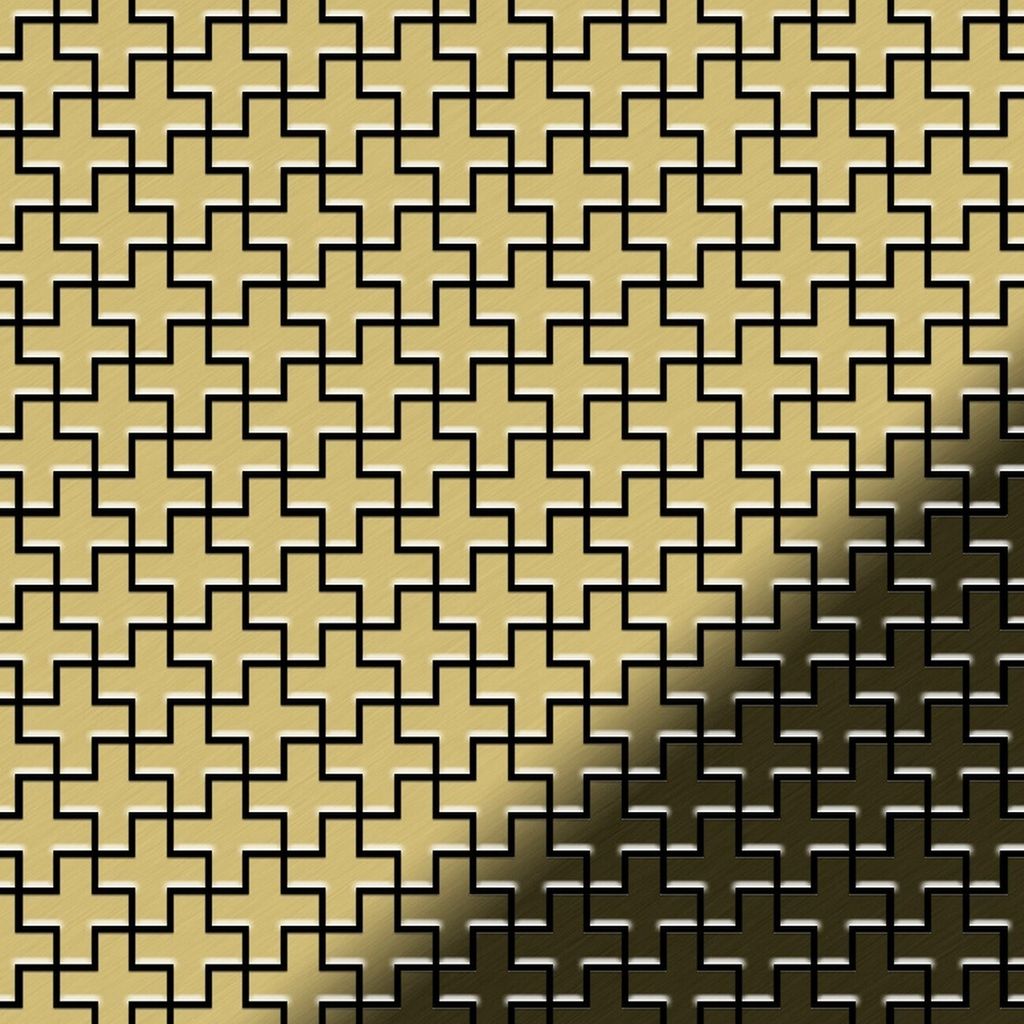 Mosaik Fliese massiv Metall Messing gewalzt gold 1,6mm stark Swiss CroS-S-BM