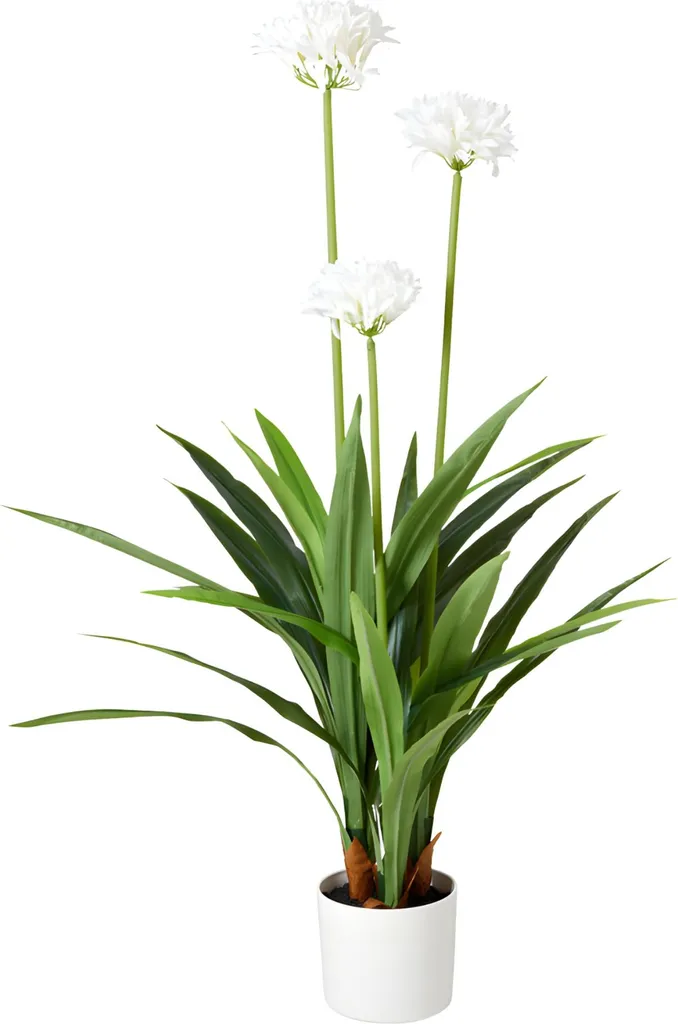 Fiore di Agapanto Artificiale in Vaso 120cm | Pianta Finta Lusso Interni