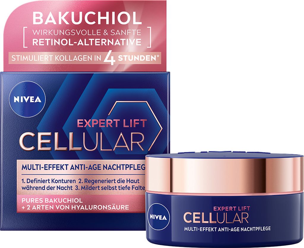 NIVEA Cellular Expert Lift Effekt Anti-Age Nachtpflege mit Hyaluron 50ml