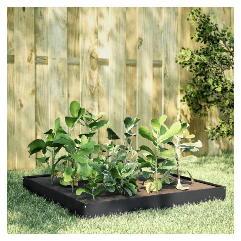 Hochbeet Anthrazit 100x100x18,5 cm aus Stahl
