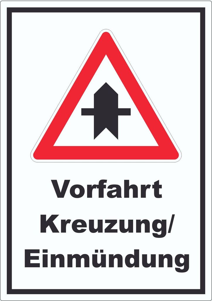 Vorfahrt nächste Kreuzung/Einmündung Aufkleber A5 (148x210mm)