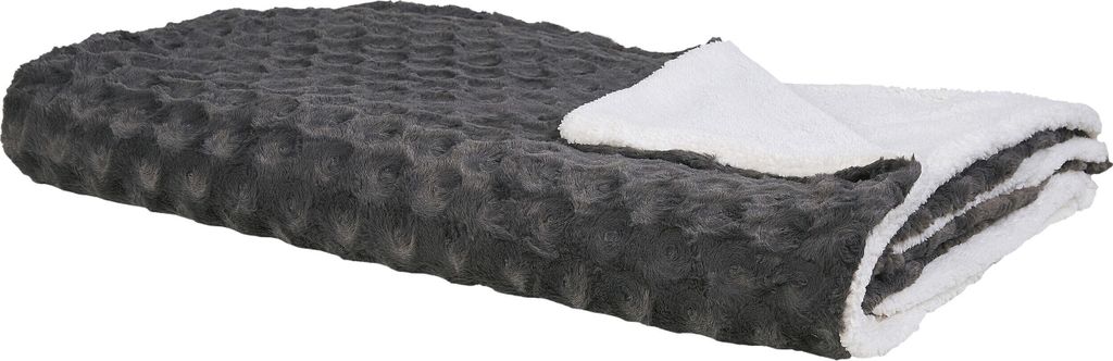BELIANI Tagesdecke Grau / Weiß 200 x 220 cm Rechteckig Produktbild 