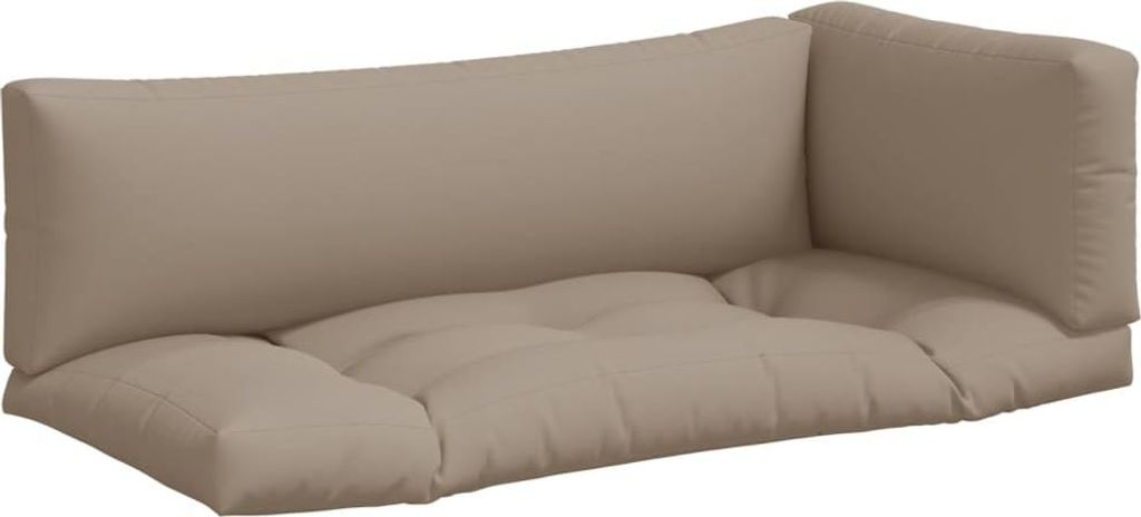 Palettenkissen 3-tlg. Taupe Stoff