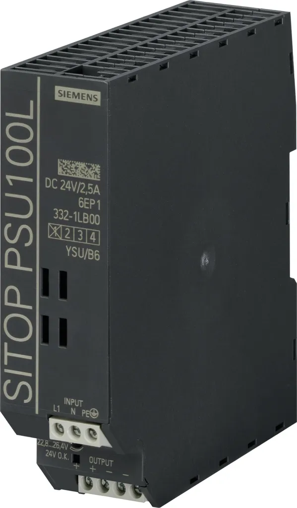 Convertisseur de Tension 24V Siemens 6EP1332-1LB00 pour Rail DIN PSU