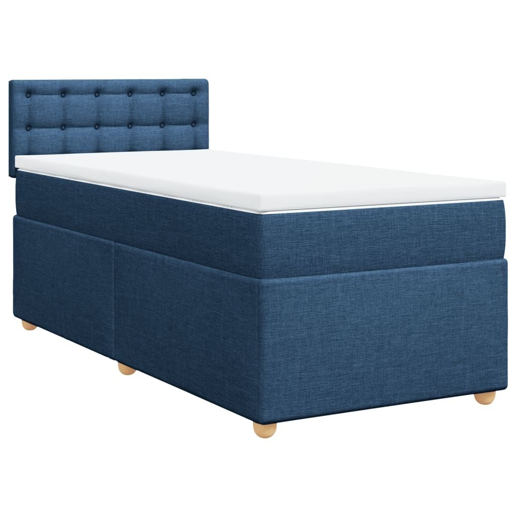 Boxspringbett mit Matratze Blau 90x190 cm Stoff Produktbild 