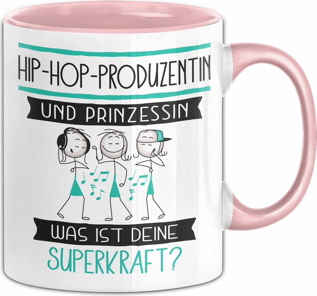 Hip-Hop-Produzentin Und Prinzessin Tasse Geschenk Für Eine Hip-Hop-Produzentin Geburtstag Was Ist Deine Superkraft (Rosa)