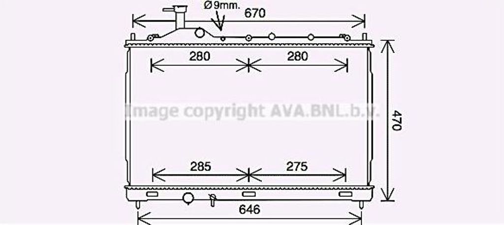 AVA MT2268 Motorkühler OE 1350A603 kompatibel mit Outlander