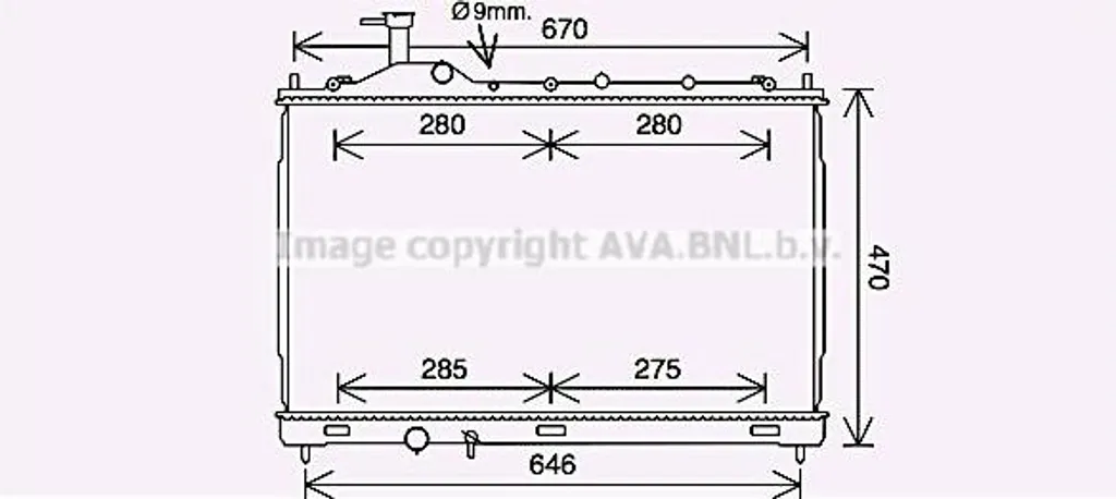 Radiateur moteur AVA MT2268 pour Outlander - OE 1350A603 Haute Qualité