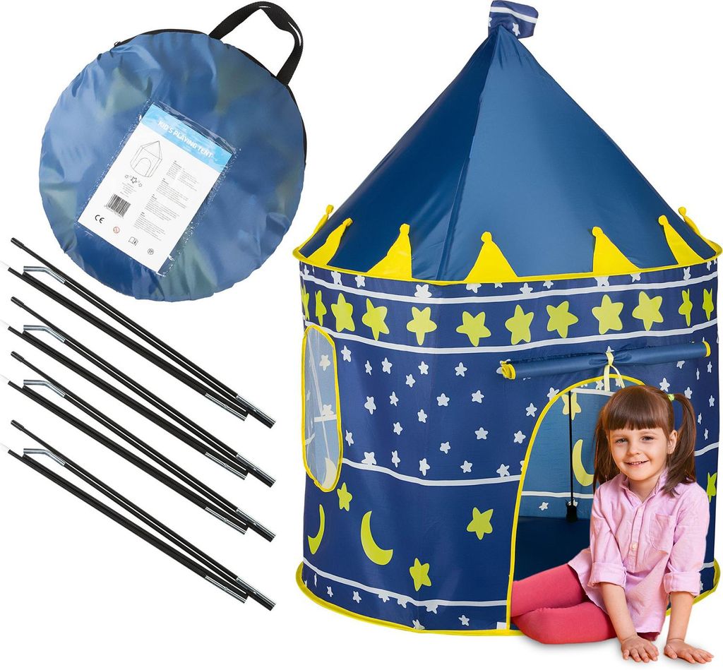 Stars Spielzelt, Kinderzelt, Kinderspielhaus, Spielhaus, Kinderspielzelt - 99 x 135 cm - ab 3 Jahren - Garten, Outdoor - inkl. Tasche