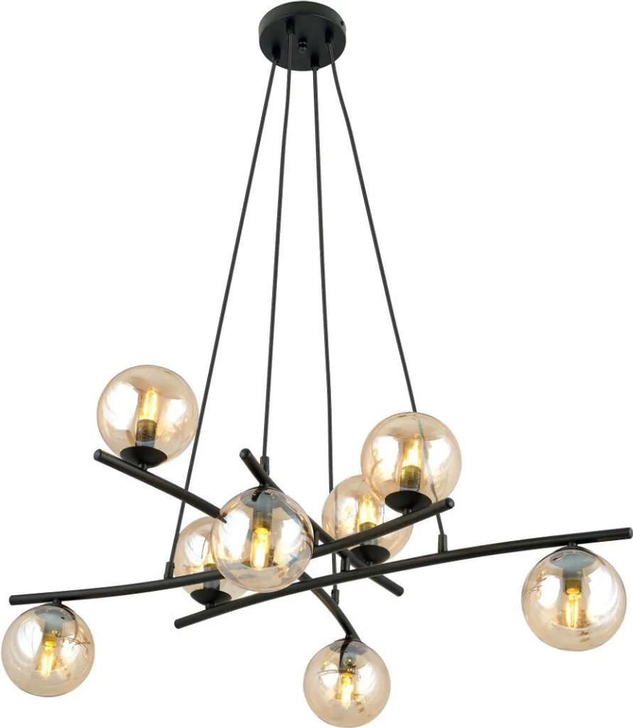 Lustre 8 Lumières pour Salle à Manger ESSA - Ambiance Cosy et Moderne