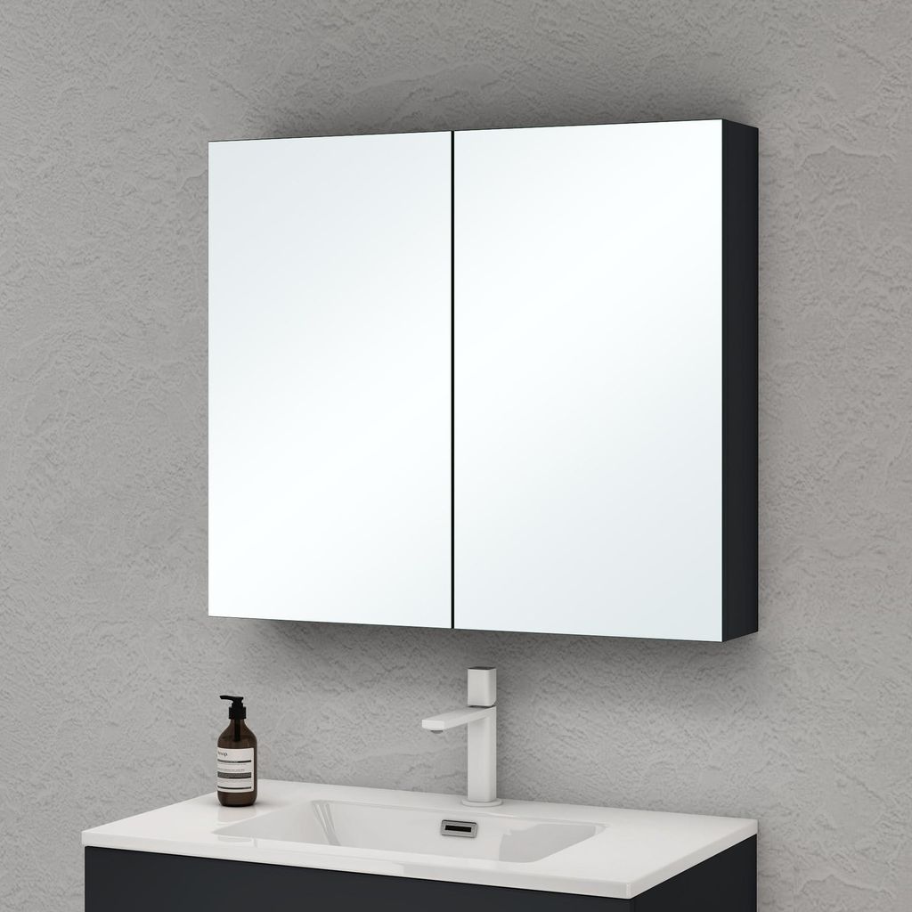 doporro Armadietto a Specchio 80x15x70cm, Specchio da Immagine del prodotto 