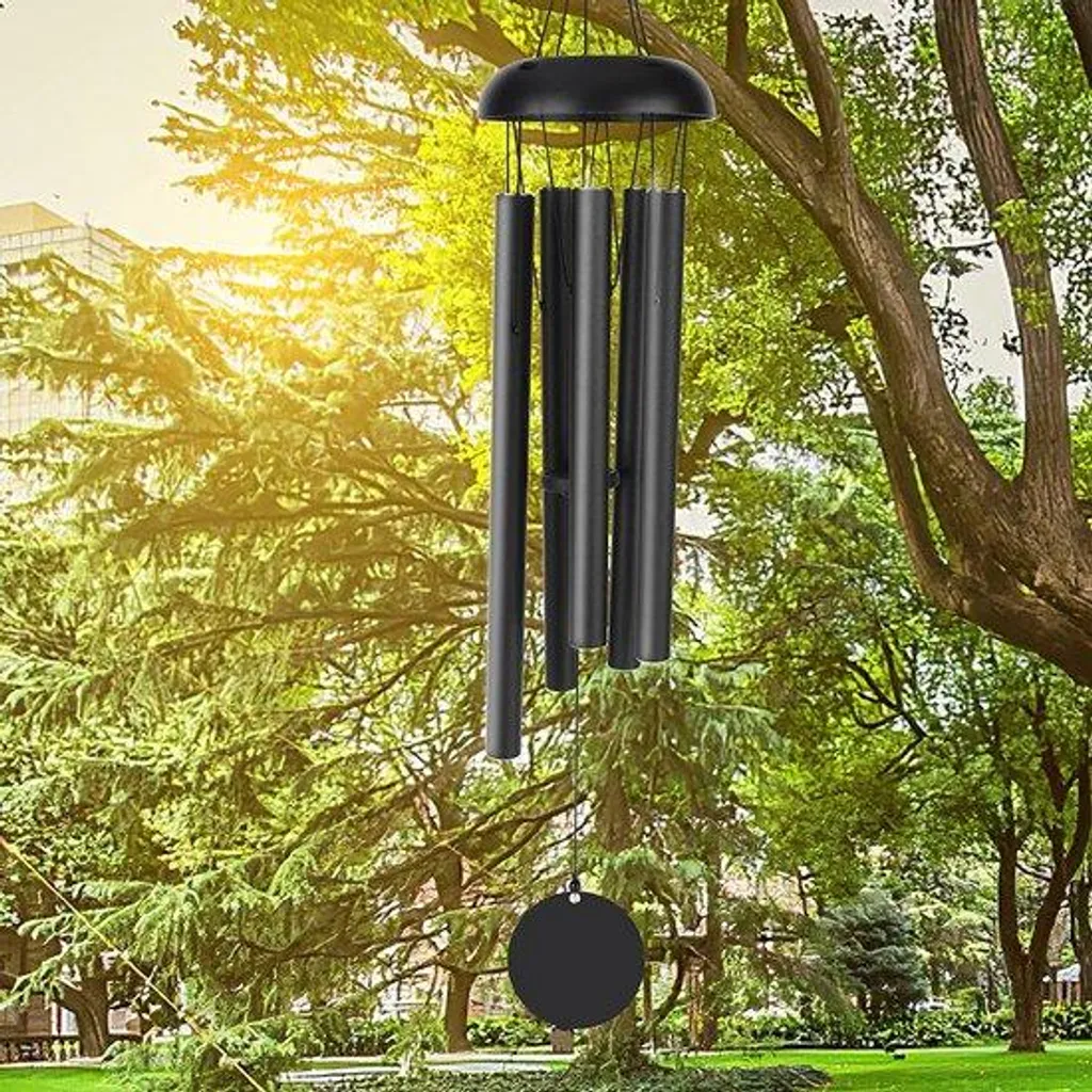 Carillon éolien métal 80 cm : finis les bruits stridents au jardin