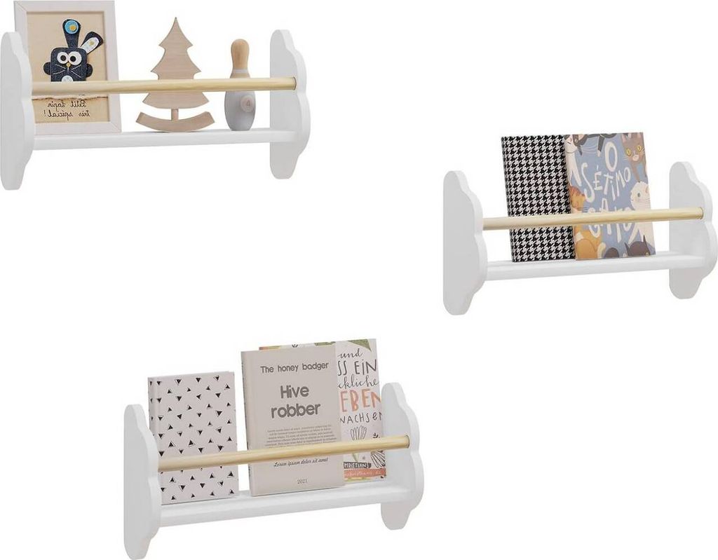 WOLTU 3er Set Kinder Bücherregal, Kinderzimmerregal, aus Produktbild 