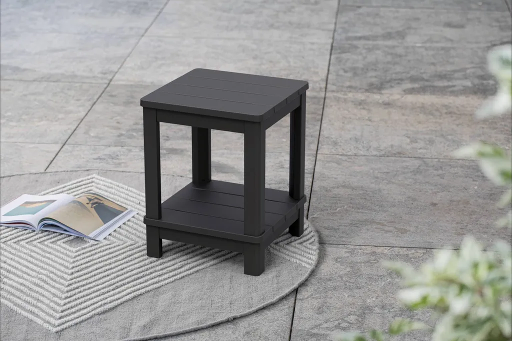 Table d'appoint extérieure avec double plateau en résine Keter Deluxe