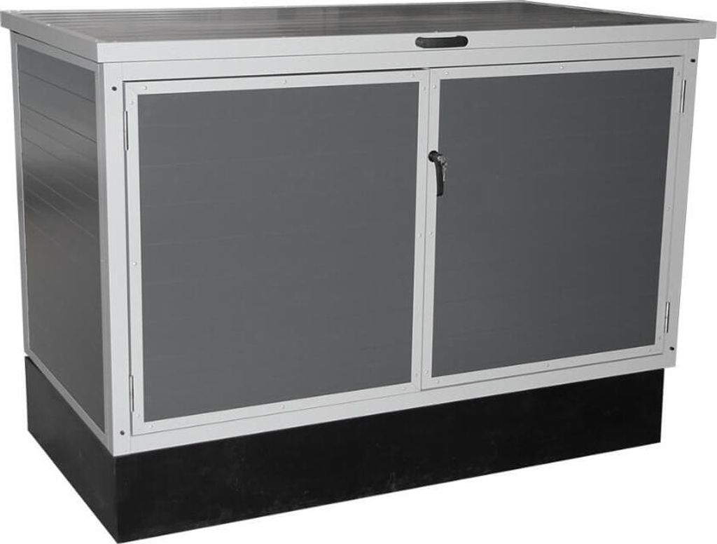 Trend Pool Technikbox Premium inkl. Unterkonstruktion und Medienkonsole | DIY | Paneel RAL 7016 Anthrazit / Rahmen RAL 9006 Weißaluminium | ohne I...