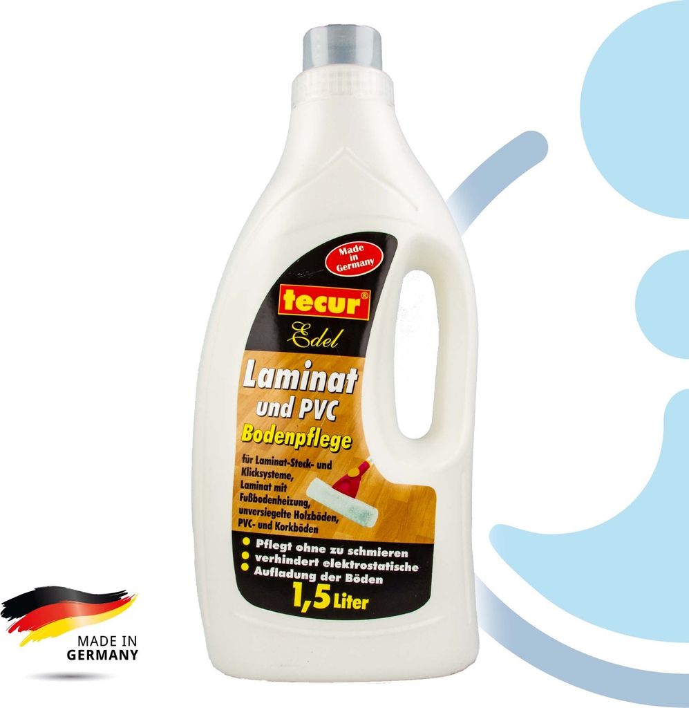 Tecur Edel - Laminat- und PVC Bodenpflege - 1,5 L. Pflegt ohne zu schmieren