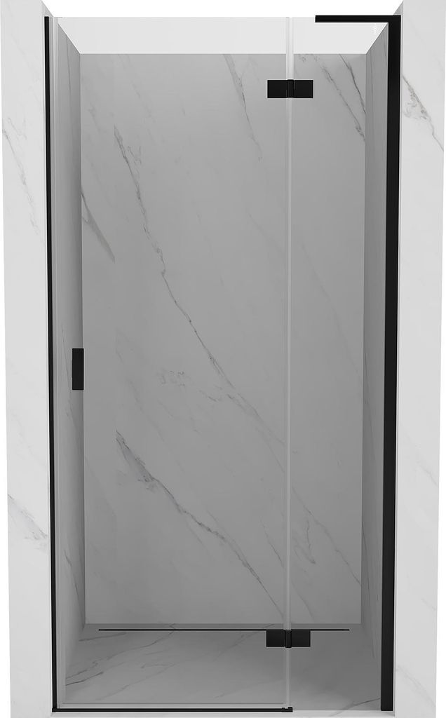 Mexen Mist-H L Duschkabinentür, rechts öffnend, 75 cm, transparent, schwarz - 8A5L-075-000-70-00-P