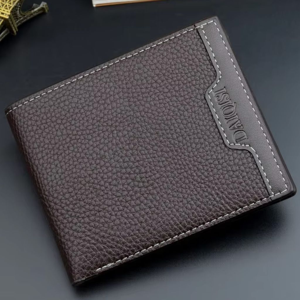 Daiqisi Mini Noah Herren Geldbörse - Elegante Braun Kunstleder Geldbörse KP35583