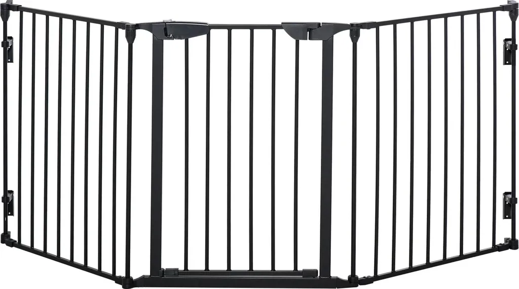 Barrière pour chien pliable 3 panneaux fermeture Smart Lock sécurisée noir