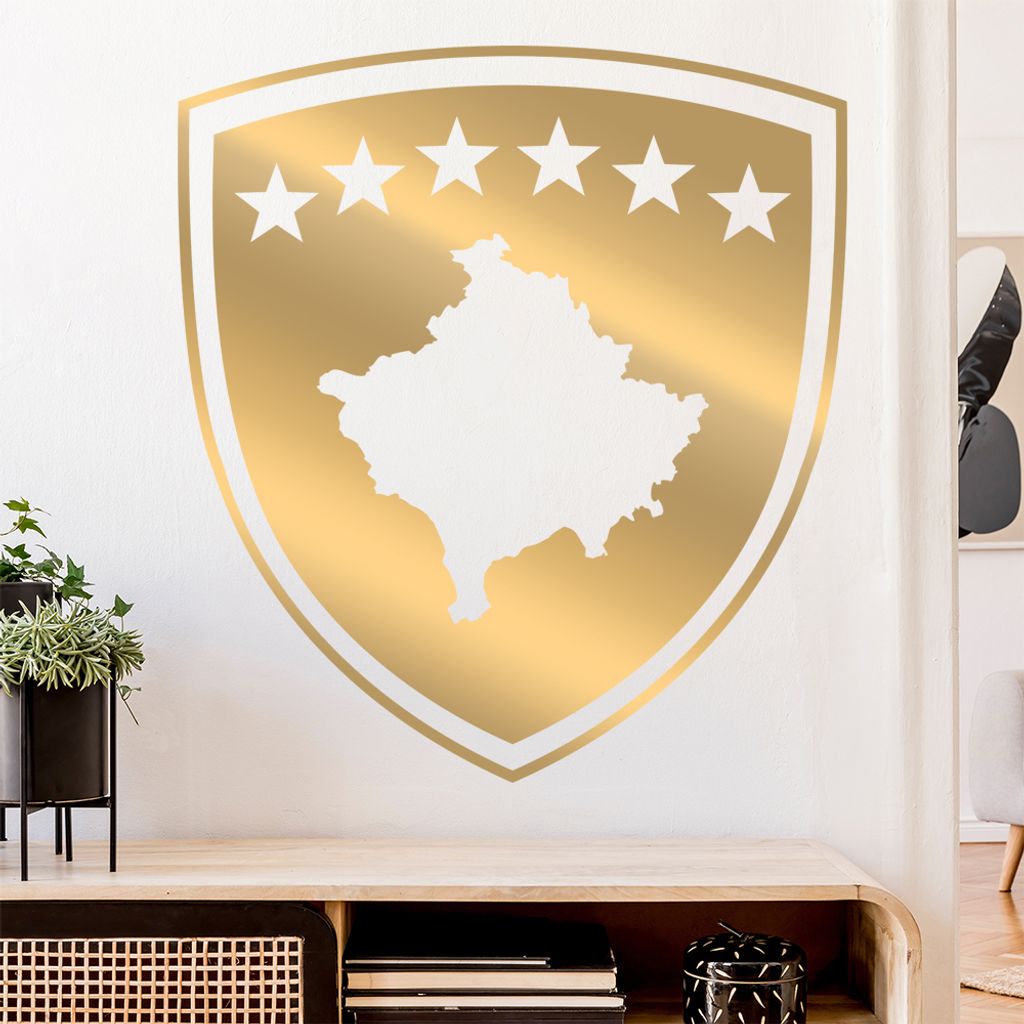 Kosovo Wappen Wandtattoo Wandaufkleber Wall Sticker - Dekoration, Küche, Wohnzimmer, Schlafzimmer, Badezimmer