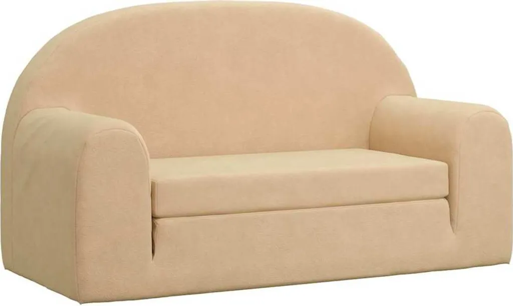 Divano letto per bambini 2 posti crema Morbido peluche
