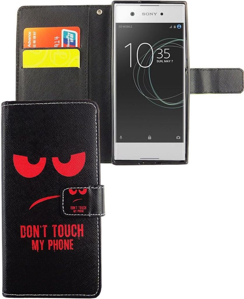 Handyhülle Tasche für Handy Sony Xperia XA1 Dont Touch My Phone Rot