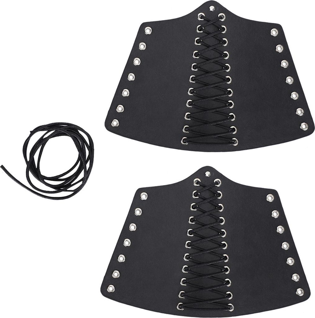2 Sets Punk Bracer Schwarz Out