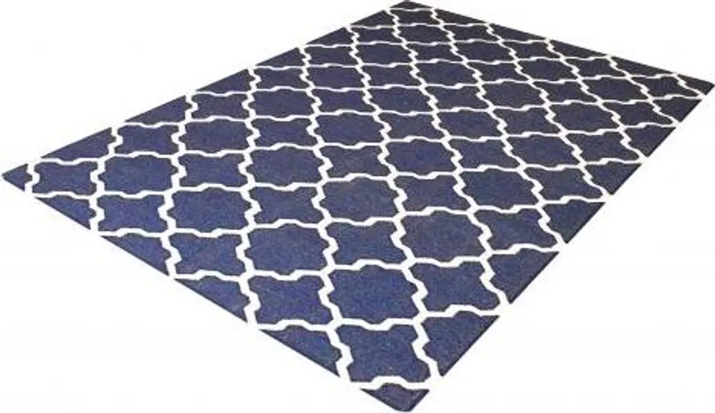 Tapis Kelim 150x240 cm Facile d'Entretien - Solution Déco Bleu Blanc
