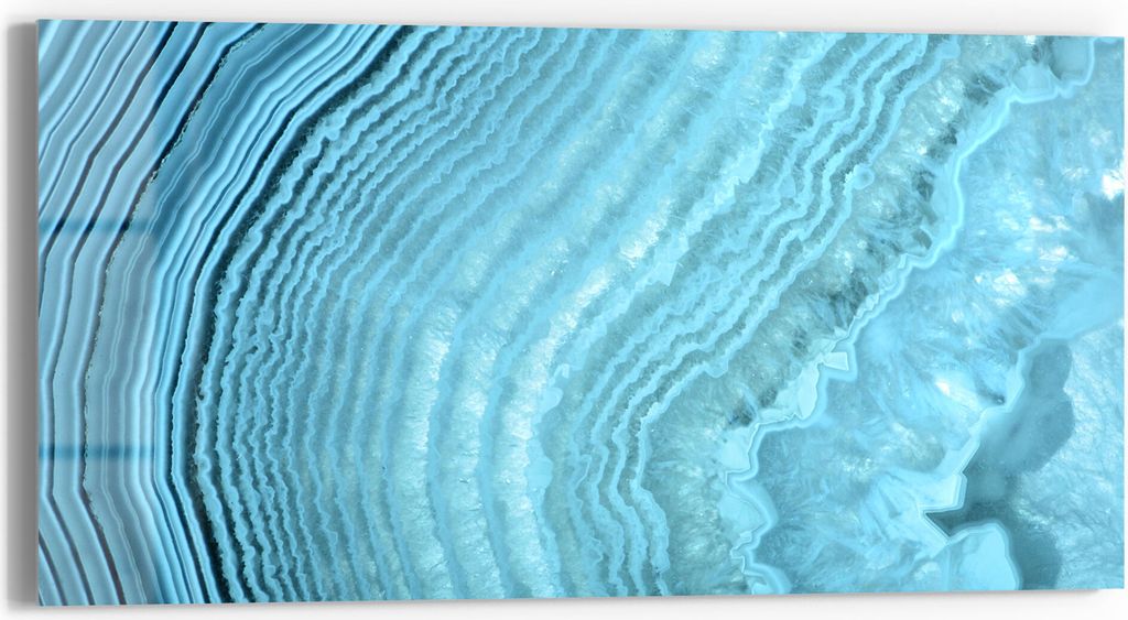 DEQORI Glasbild Echtglas 60x30 cm 'Achatstein Maserung' Wandbild Bild modern Deko