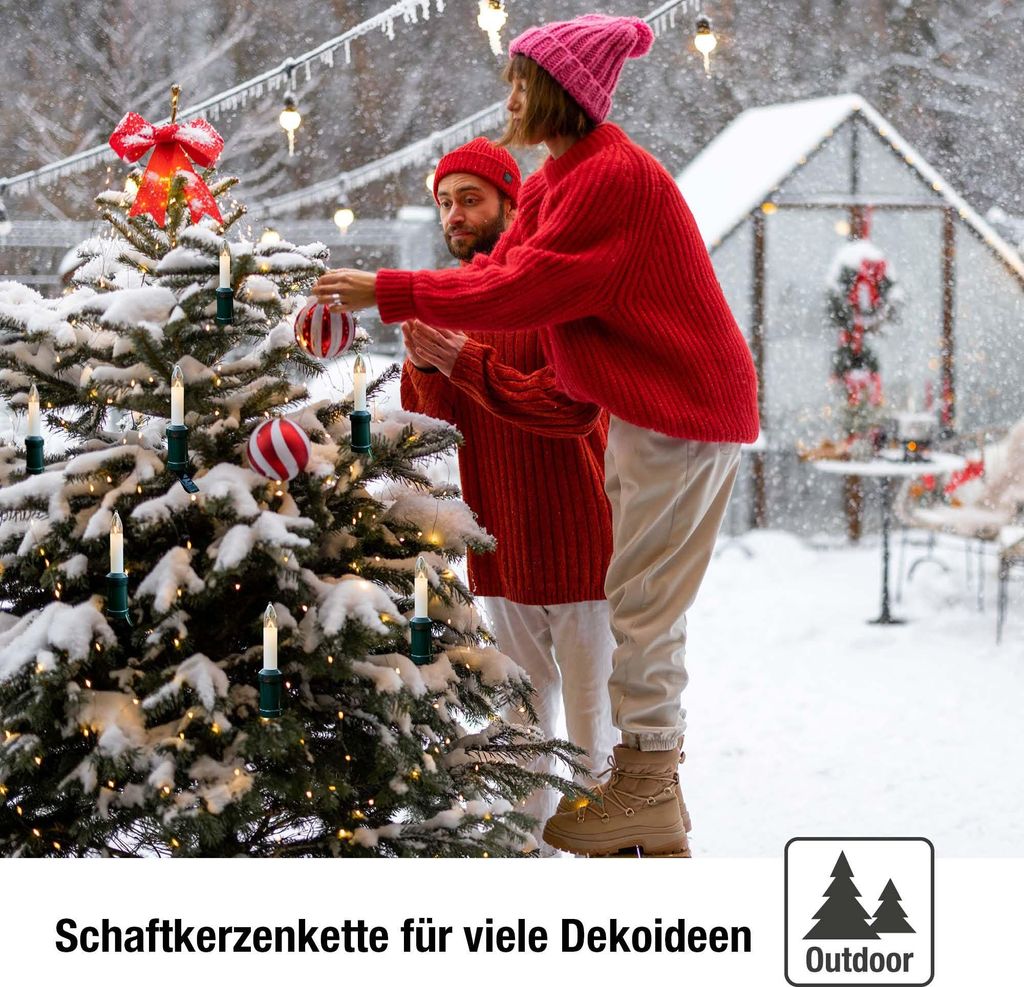 Lichterkette Weihnachtsbaum LED Filament, außen 30 teilig
