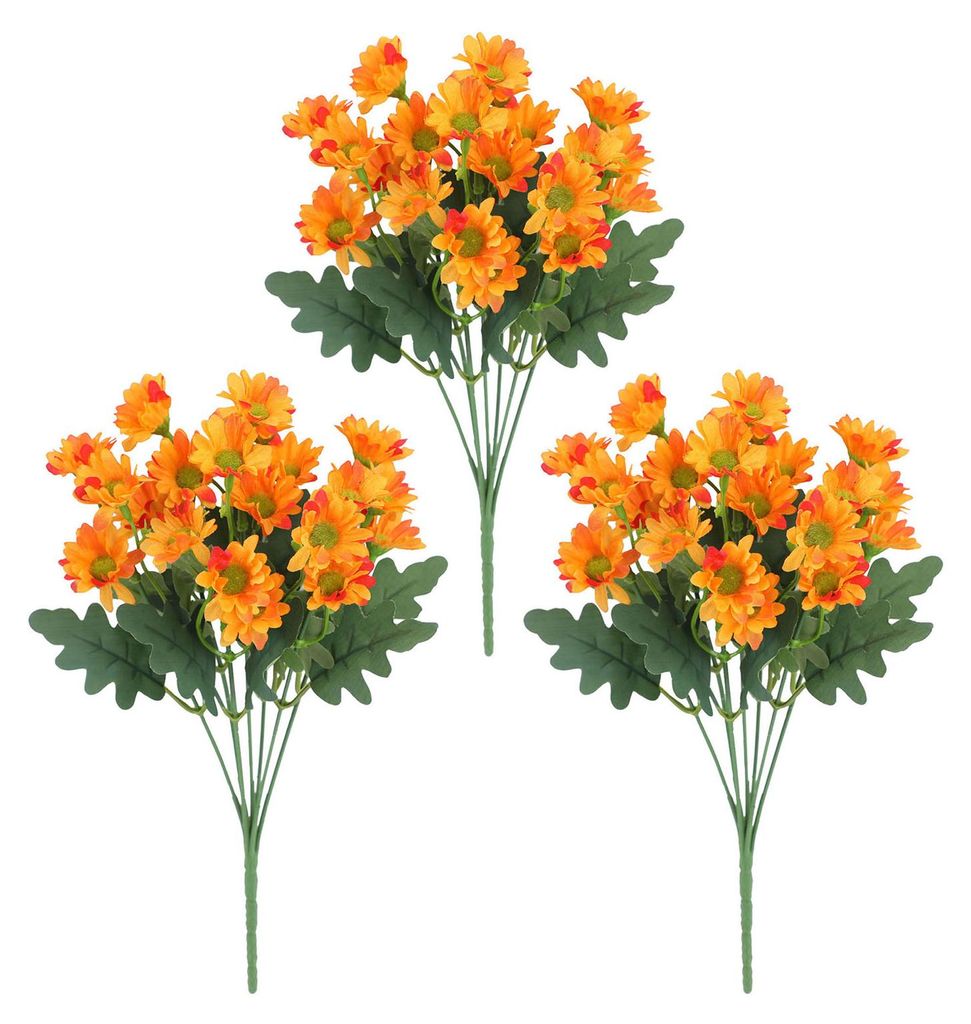 3/15 künstliche Blumen, 7-armig, UV-beständig, aus Kunststoff, für Tischdekoration im Innen- und Außenbereich, ideal für Zuhause, Hochzeiten, ...