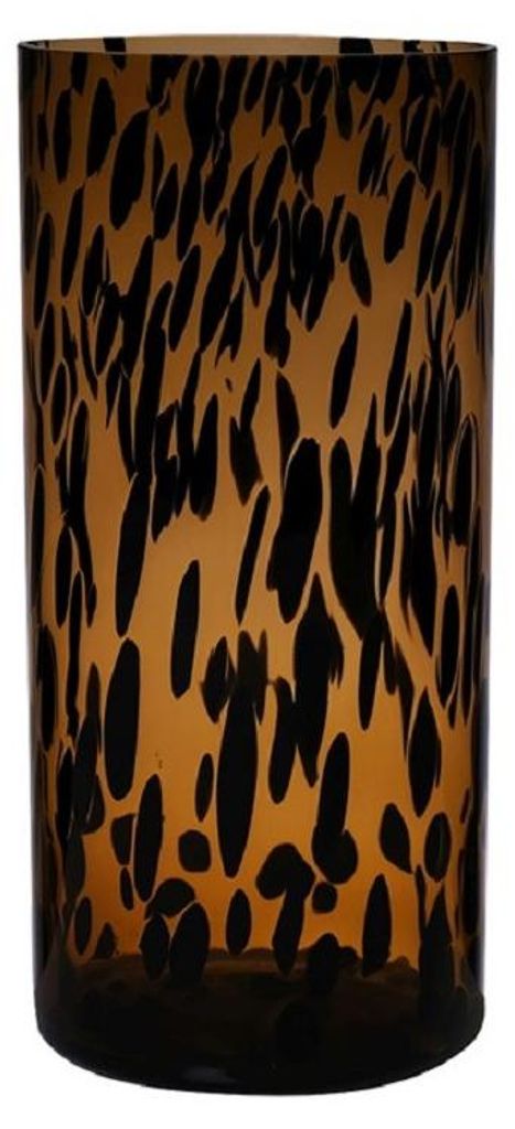 Hakbijl Glass Vase - Zylinder - schwarzbraune Fantasie - 30 x 14 cm