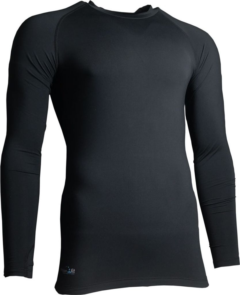 Precision Herren/Damen Unisex Hemd Essential Baselayer, Langärmlig, sportlich RD782 (XS) (Schwarz)