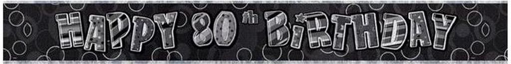 Unique Party - Fahne SG16886 (3.6m) (Schwarz/Silber)