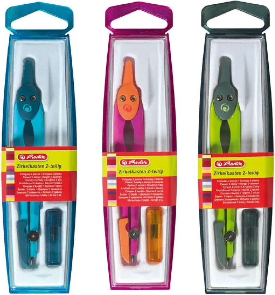 Compasso Scolastico 2 Pezzi Colori Assortiti - Alta Precisione Scuola