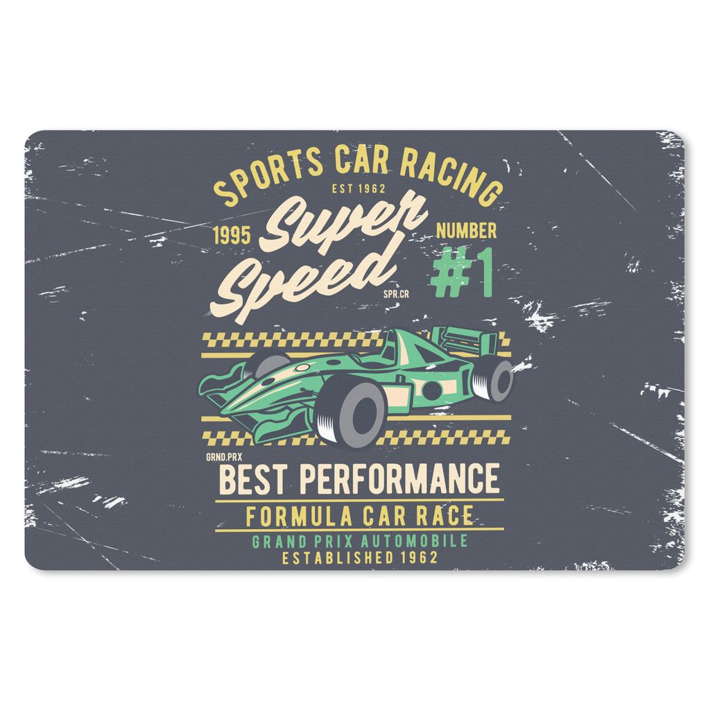 MuchoWow Schreibtischunterlage Auto - Rennstrecke - Oldtimer 60x40 cm - XXL Mauspad - Großes Mauspad