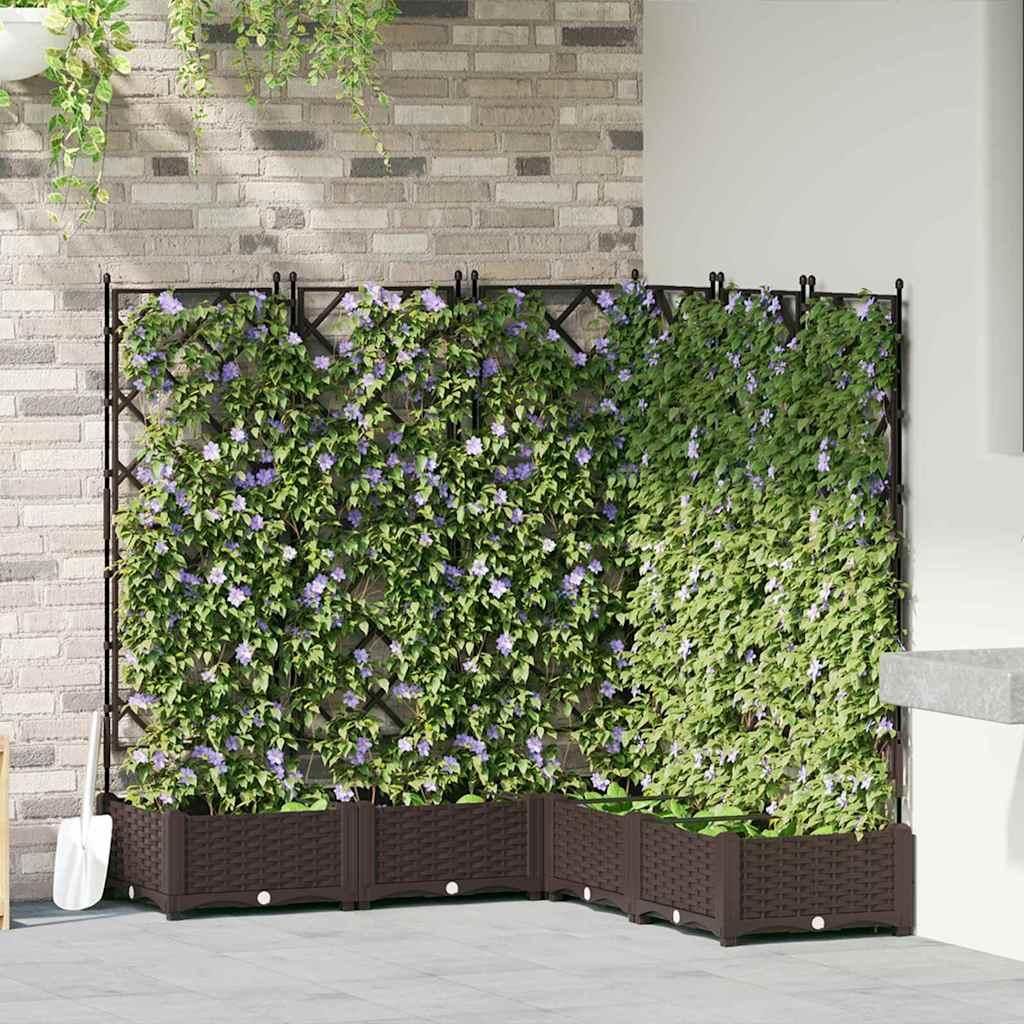 Maison Exclusive - Garten-Pflanzgefäß 5 pcs Braun 120 x 120 x 125,5 cm Kunststoff