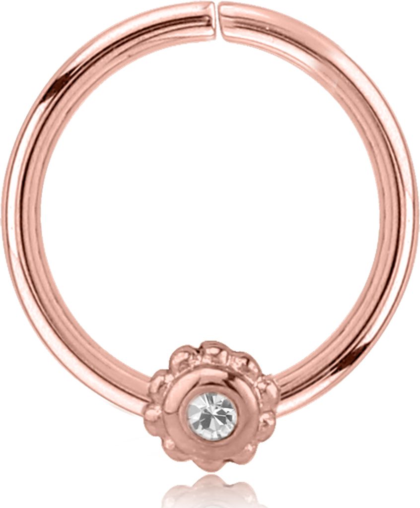 viva-adorno Knorpel Piercing Ring Kristall Ohrpiercing Helix Cartilage Tragus Nasenring 316L Chirurgenstahl verschiedene Farben Z489,Ring 1x rosego...