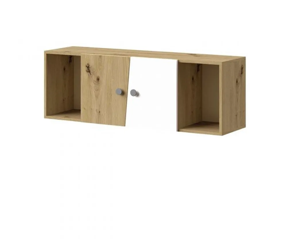 Armadietto Sospeso CHIMA 1 Rovere Artisan Bianco Grigio | Mobili Parete