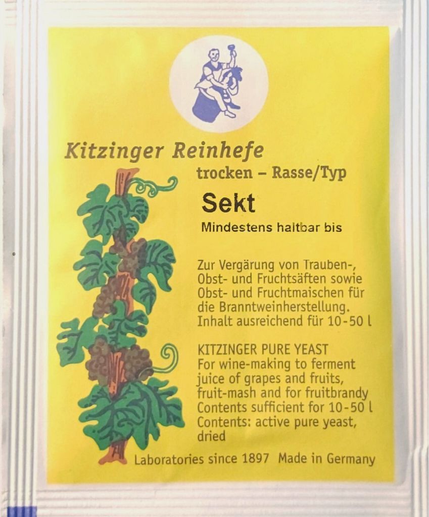 Kitzinger Weinhefe - CHAMPAGNE / SEKT, Wein Hefe, Hefe für Wein