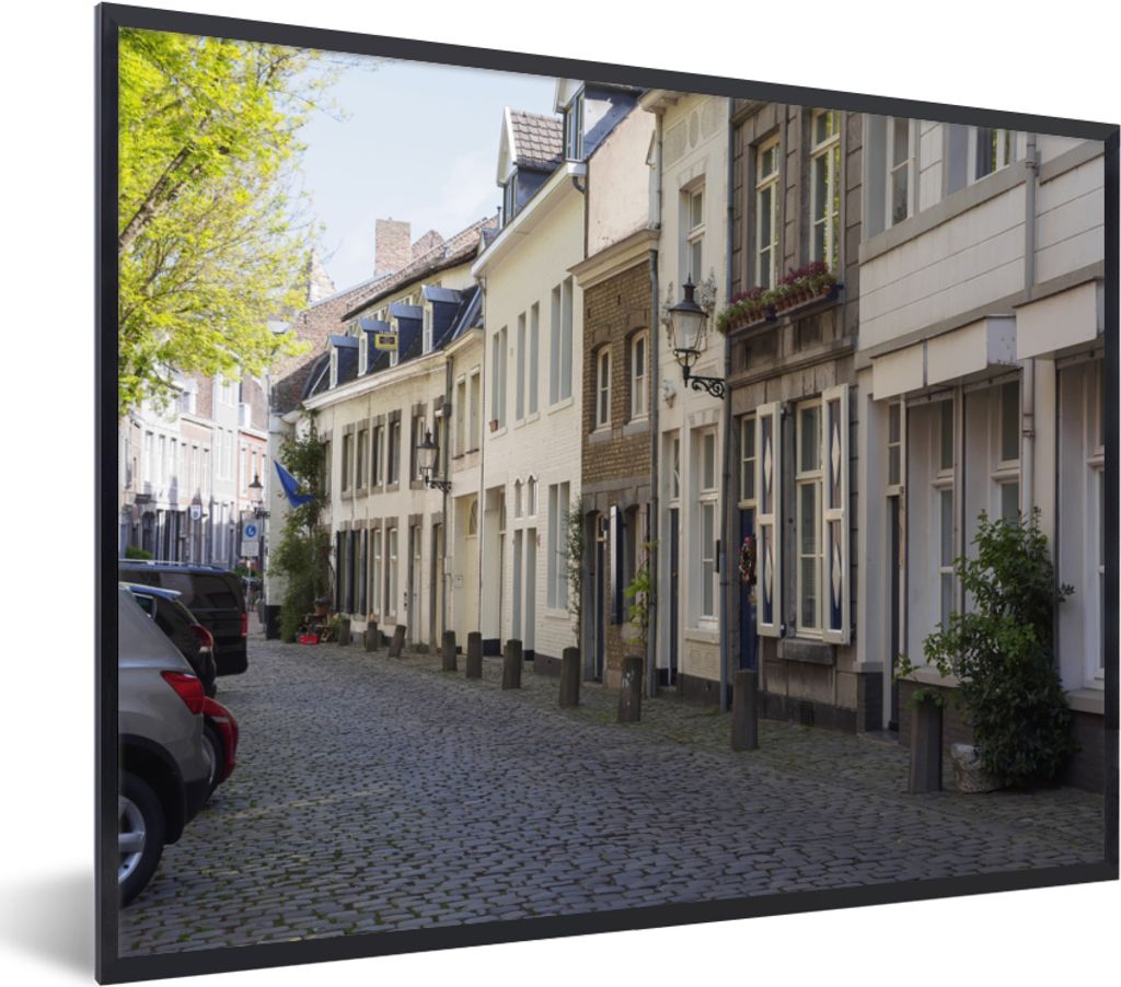 MuchoWow MuchoWow Gerahmtes Poster Straße - Maastricht - Niederlande 40x30 cm - Poster mit zchwarzem Bilderrahmen - Kunstposter - Wanddekorati...