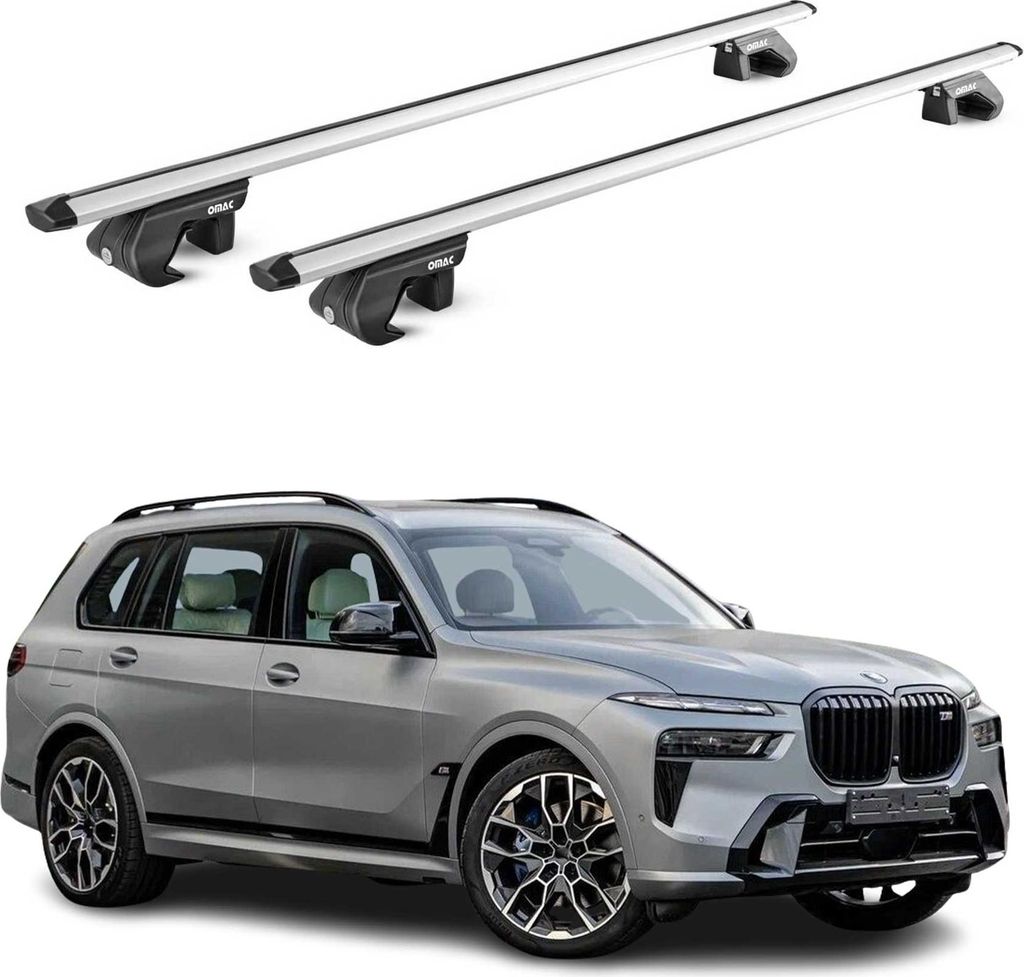 Dachträger Grundtäger für BMW X7 G07 2018-2025 5 tür 90kg Alu Silber 2 tlg ABE