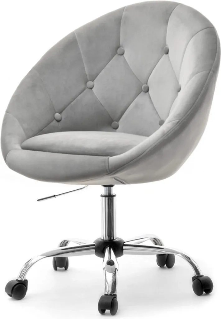 Fauteuil DERIAN gris clair, structure chrome robuste et design épuré