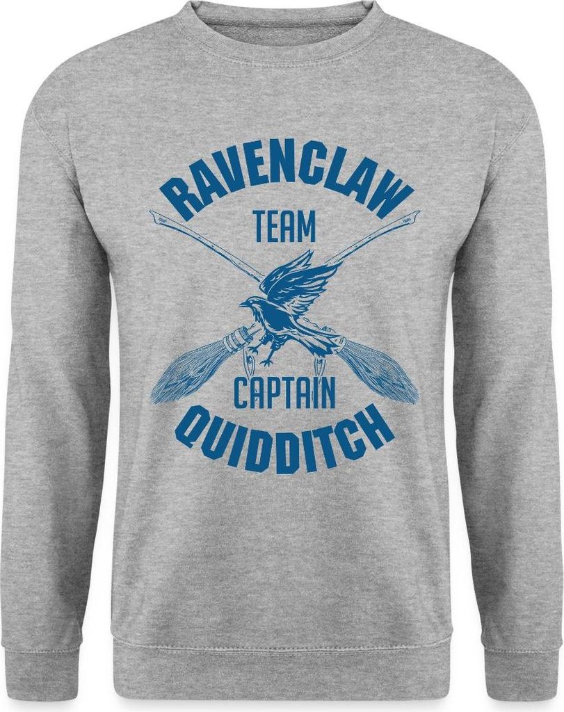 Spreadshirt Harry Potter Ravenclaw Team Captain Quidditch Uni Pullover, L, Weißgrau meliert