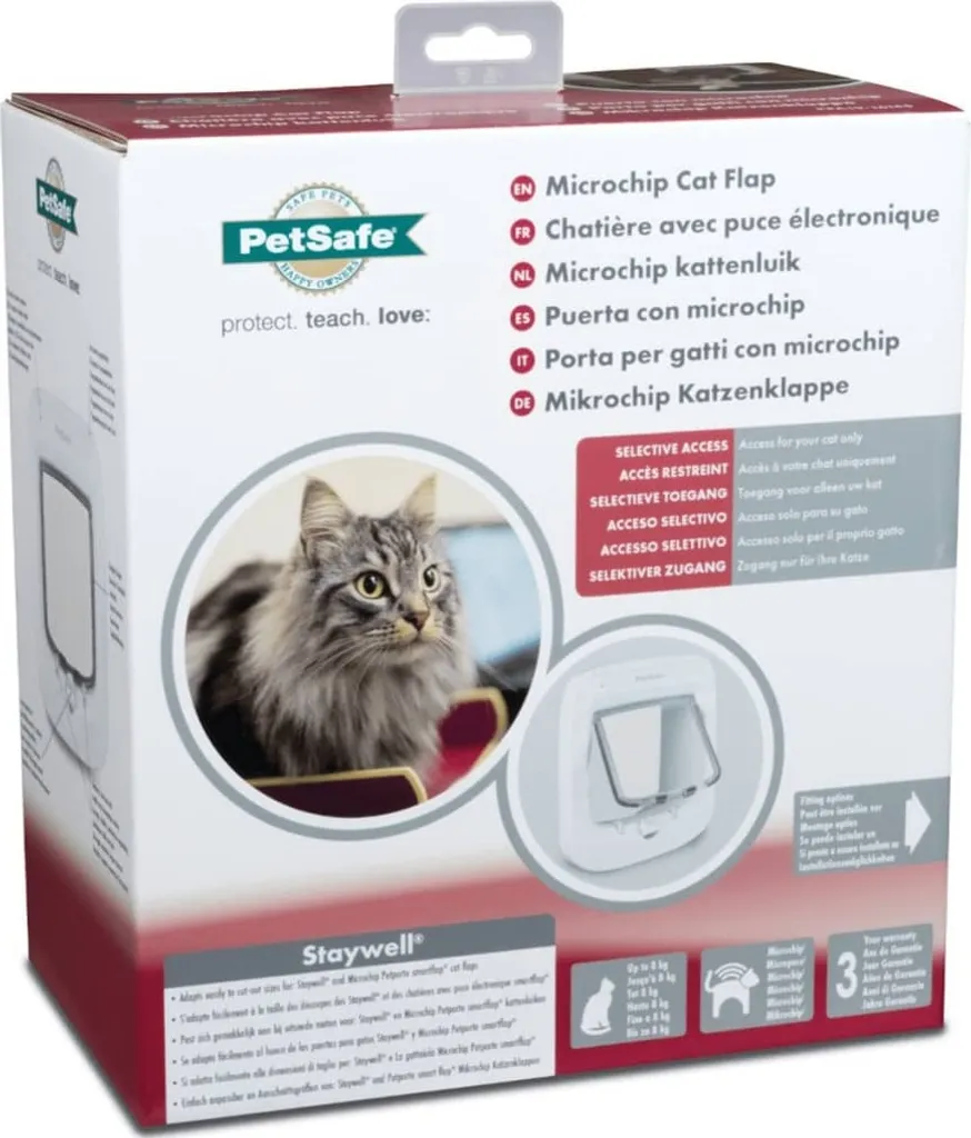 Chatière électronique pour chat à puce PetSafe Blanc - Isolation Renforcée - 10
